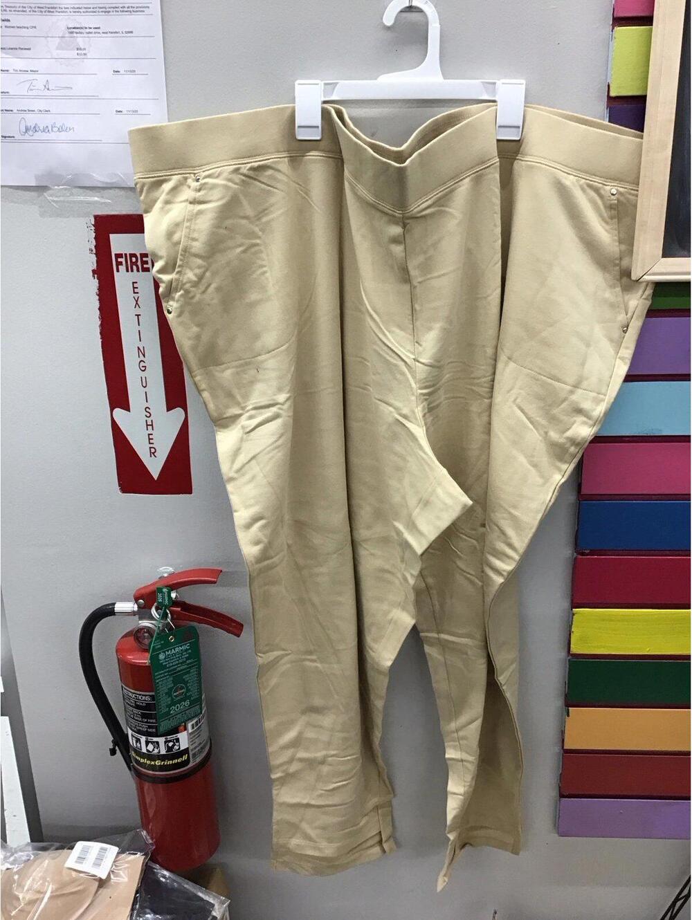 Sport savvy womens pull on stretch straight pants size 5X tan new qvc